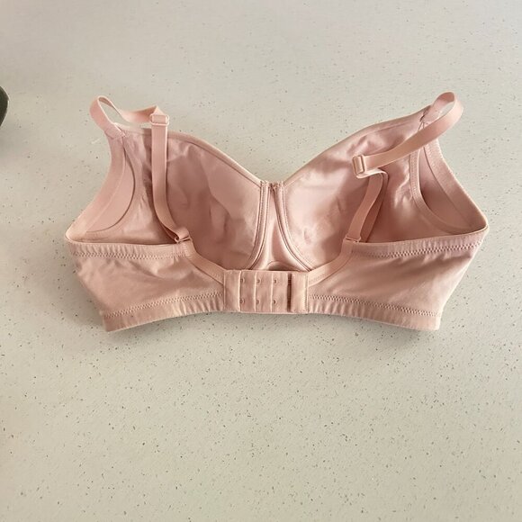 Royce Nude Blush Tshirt Sport Bra No Underwire Lined Size 34D Cotton Blend‎ - Picture 3 of 5